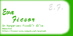 eva ficsor business card