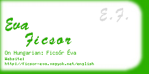 eva ficsor business card